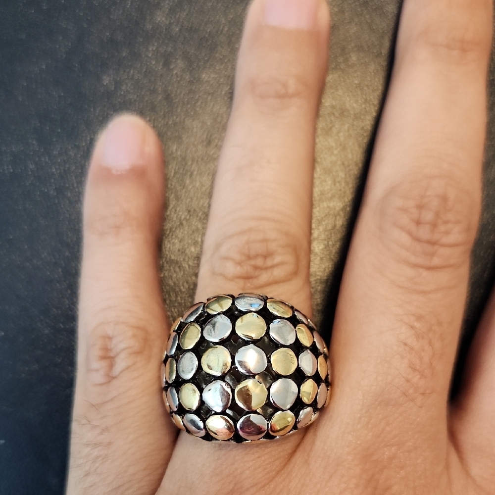 Gold And Silver Statement Ring - image 5